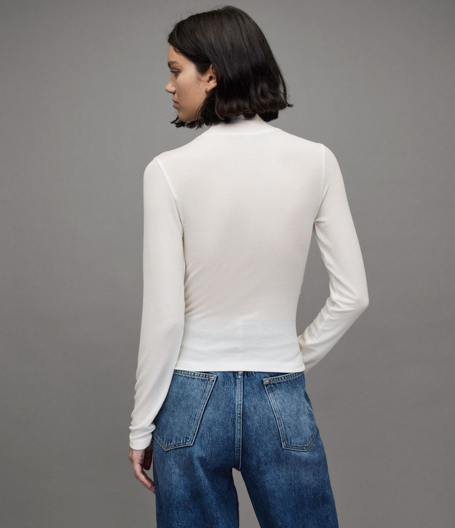 Women's Francesco Rina Roll Neck T-Shirt (ivory_white) - Image 5
