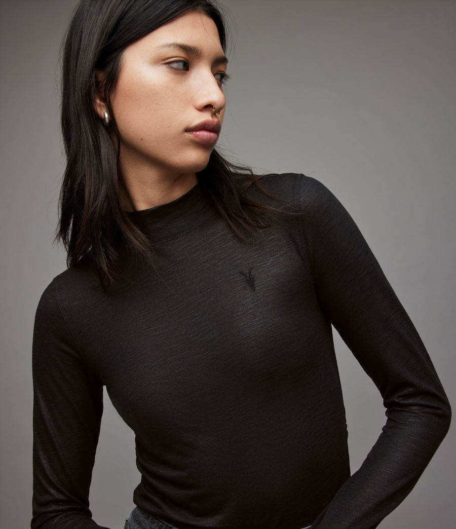 Womens Francesco Rina Roll Neck T-Shirt (black) - Image 2