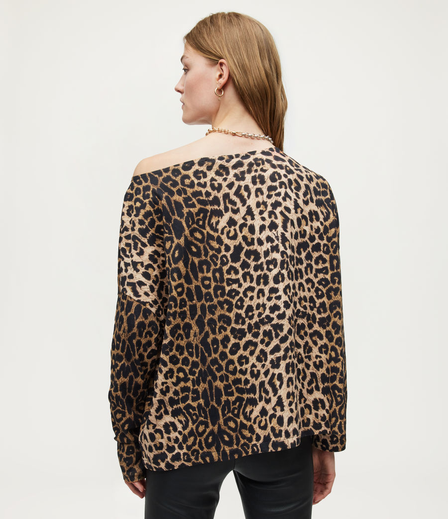 Womens Rita Leppo T-Shirt (leopard_yellow) - Image 5