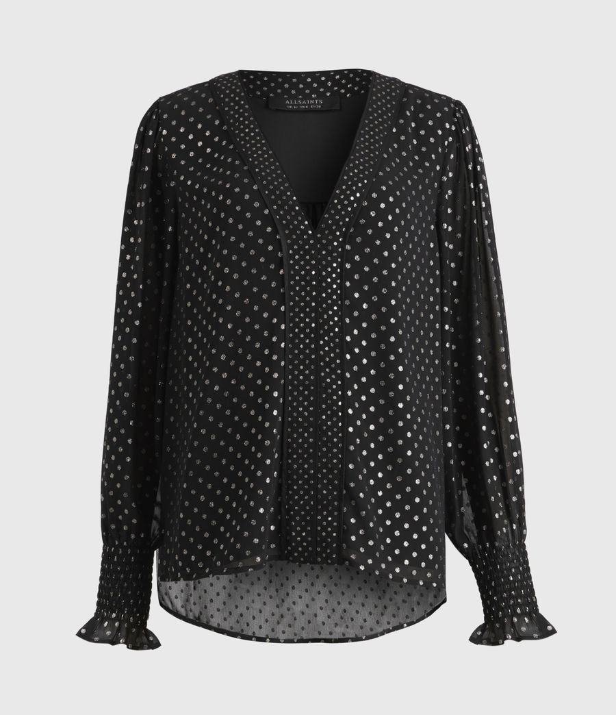 ALLSAINTS UK: Womens Tenaya Dot Top (black)