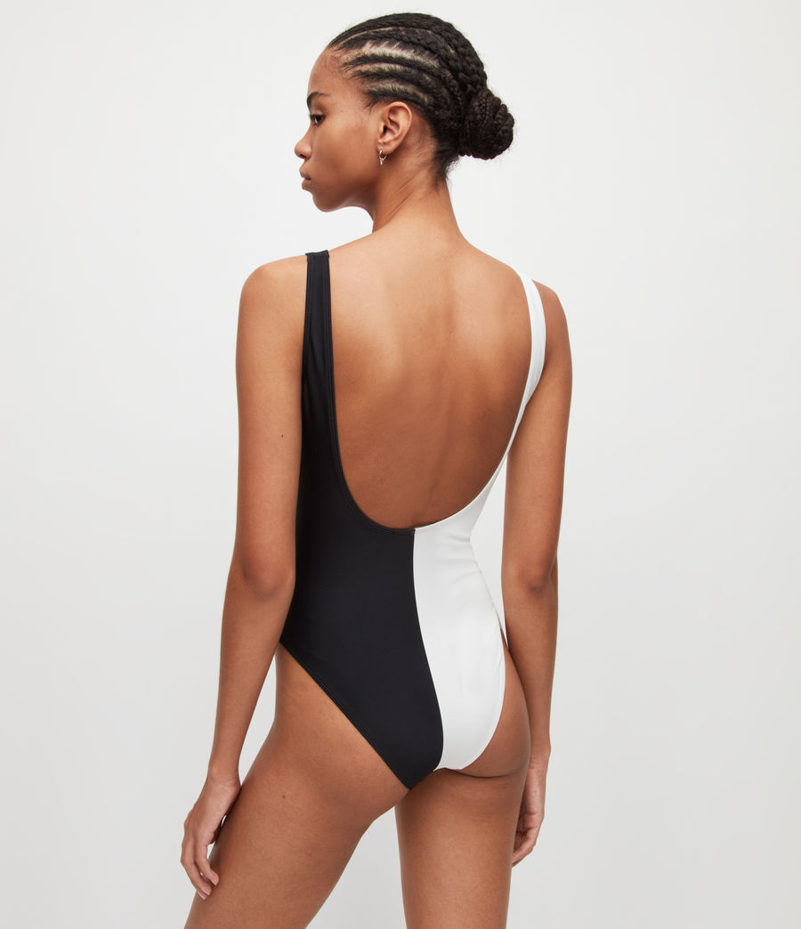 Womens Mia Split Saints Swimsuit (black_white) - Image 5
