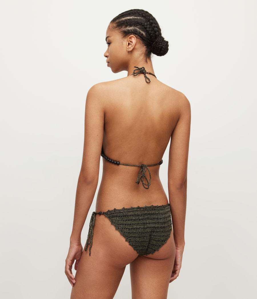 Women's Ola Crochet Bikini Top (black_gold) - Image 5