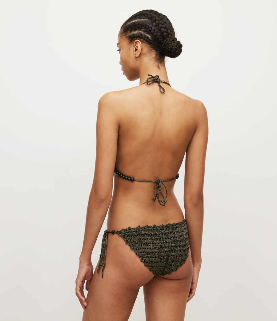 Womens Ola Crochet Bikini Bottoms (black_gold) - Image 4