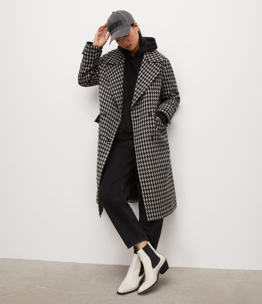 all saints houndstooth coat