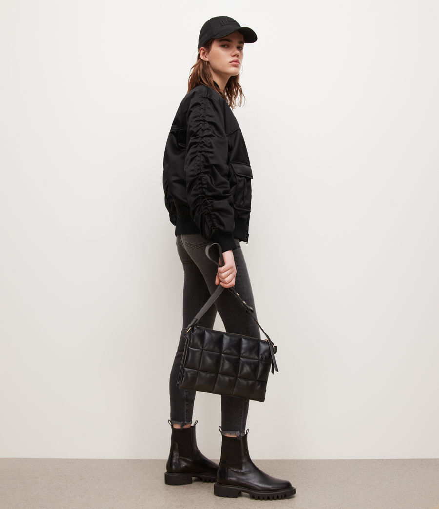 Women's Dotty Bomber Jacket (black) - Image 4
