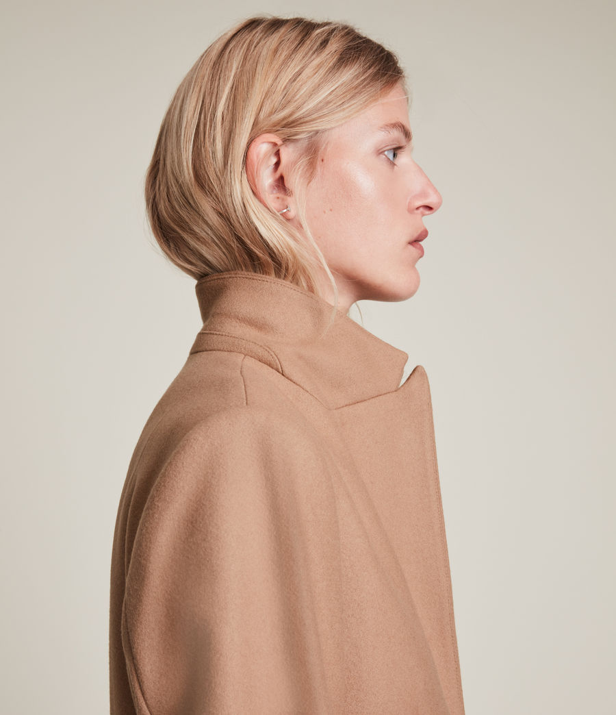 Women's Lyris Recycled Wool-Cashmere Blend Coat (camel_brown) - Image 2