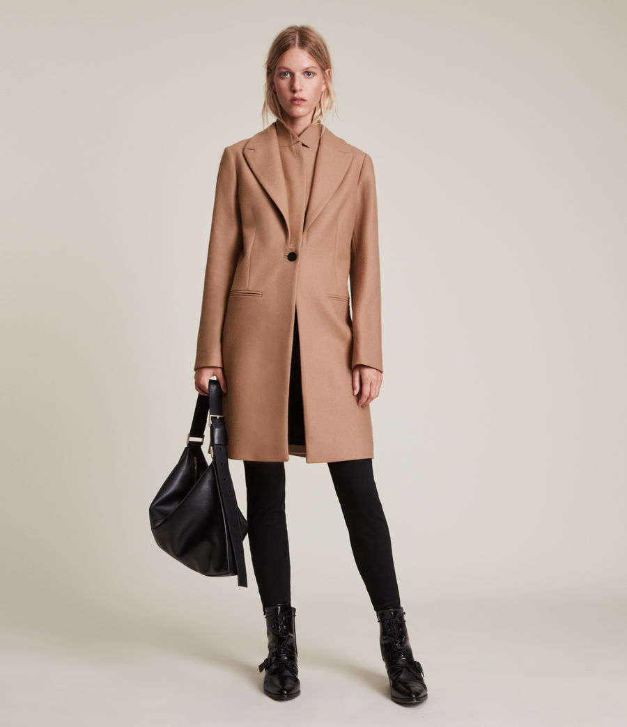Women's Lyris Recycled Wool-Cashmere Blend Coat (camel_brown) - Image 4