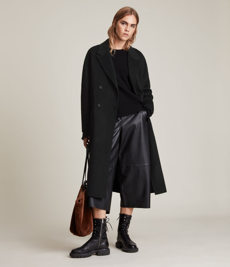 woman coat black