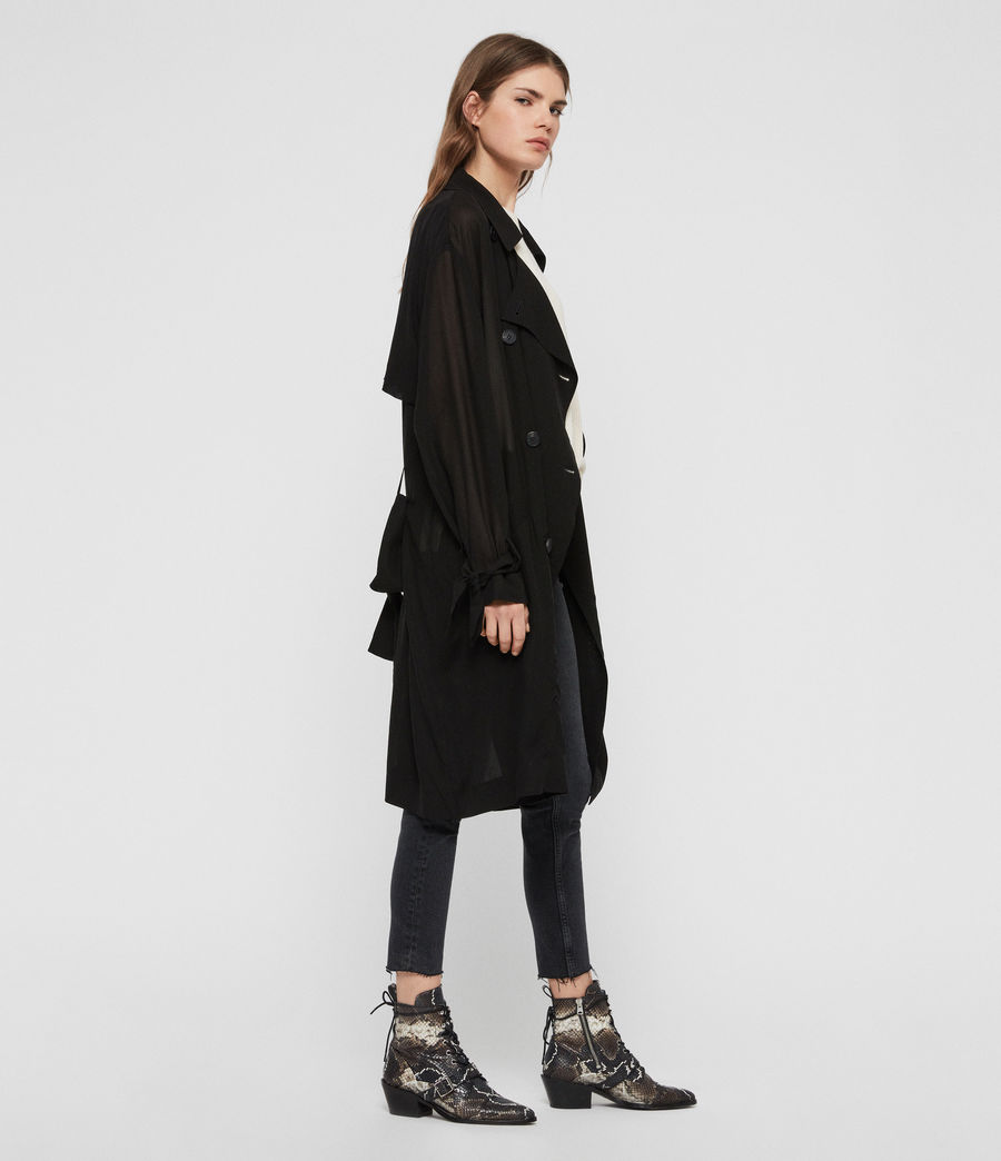 womens trench coat black