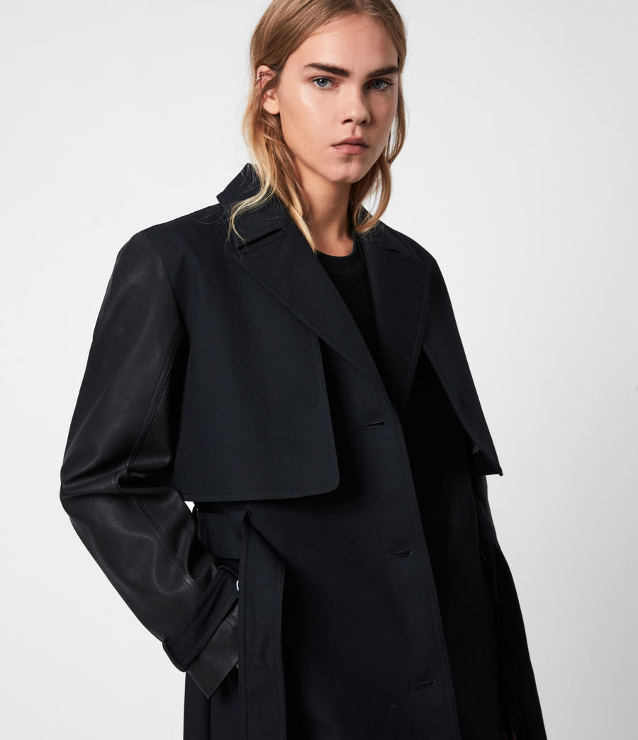 ALLSAINTS US: Womens Cade 2-In-1 Trench Coat (black)