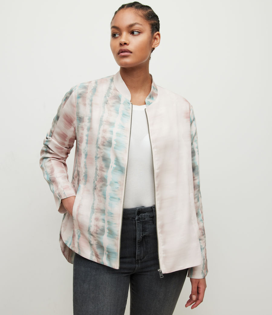 Womens Copen Bomber Jacket (pink_green) - Image 4
