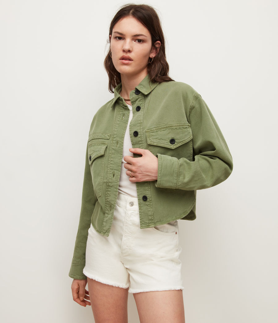 Womens Rylan Shirt Jacket (khaki_green) - Image 1