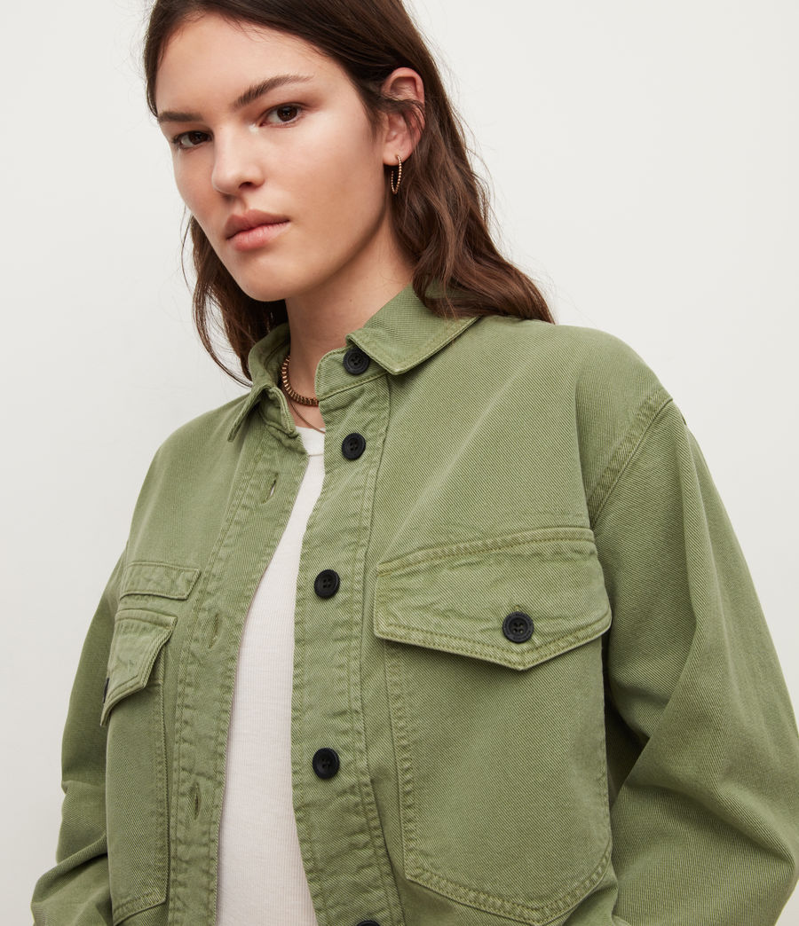 Womens Rylan Shirt Jacket (khaki_green) - Image 2