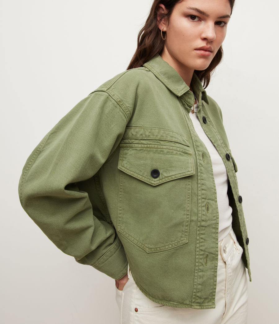Womens Rylan Shirt Jacket (khaki_green) - Image 5