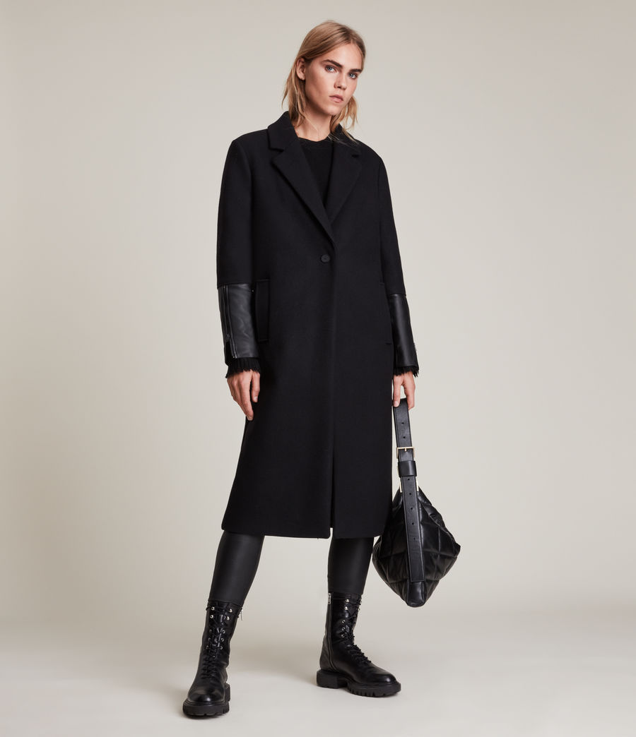 Womens Taylore Wool Blend Coat (black) - Image 2