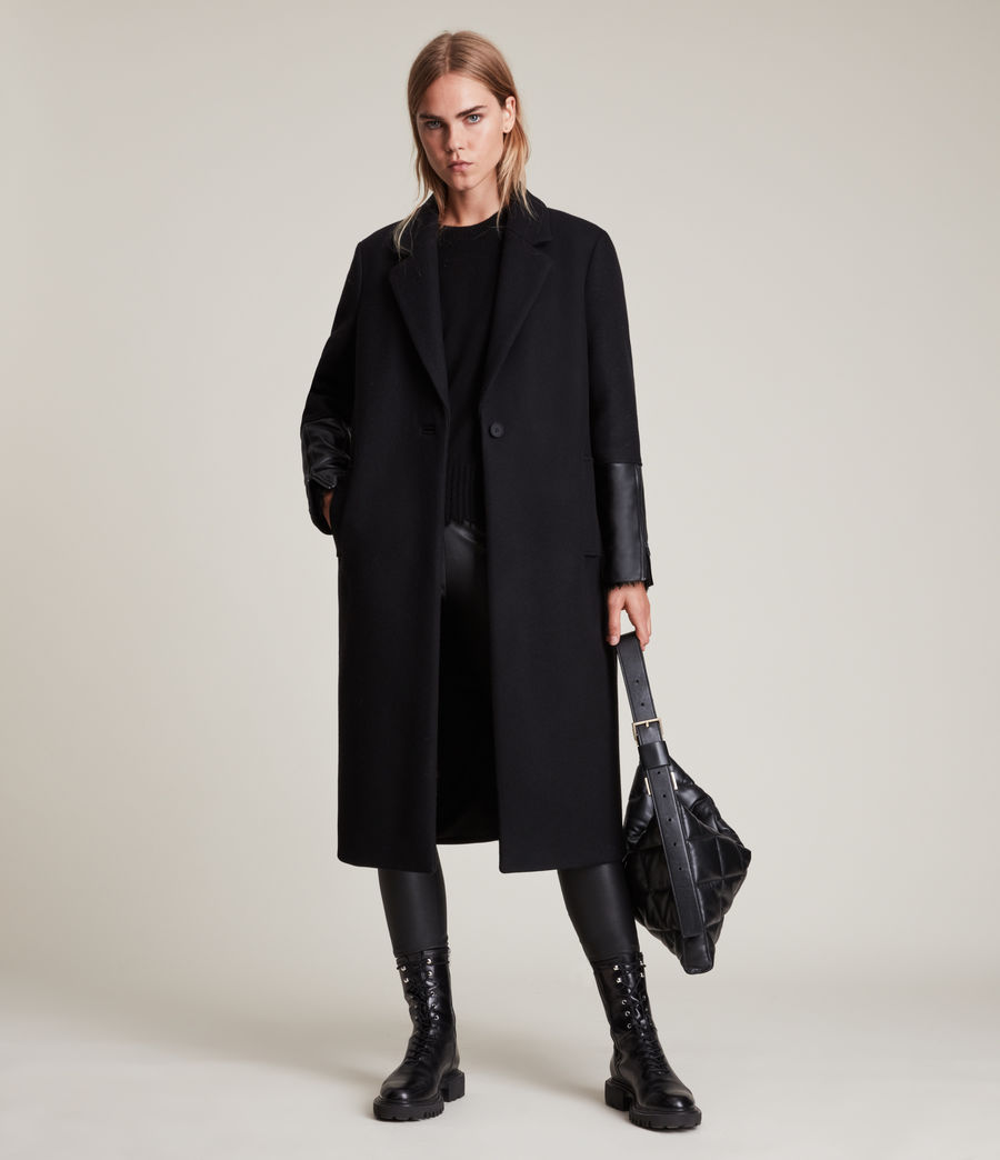 Women's Taylore Wool Blend Coat (black) - Image 4