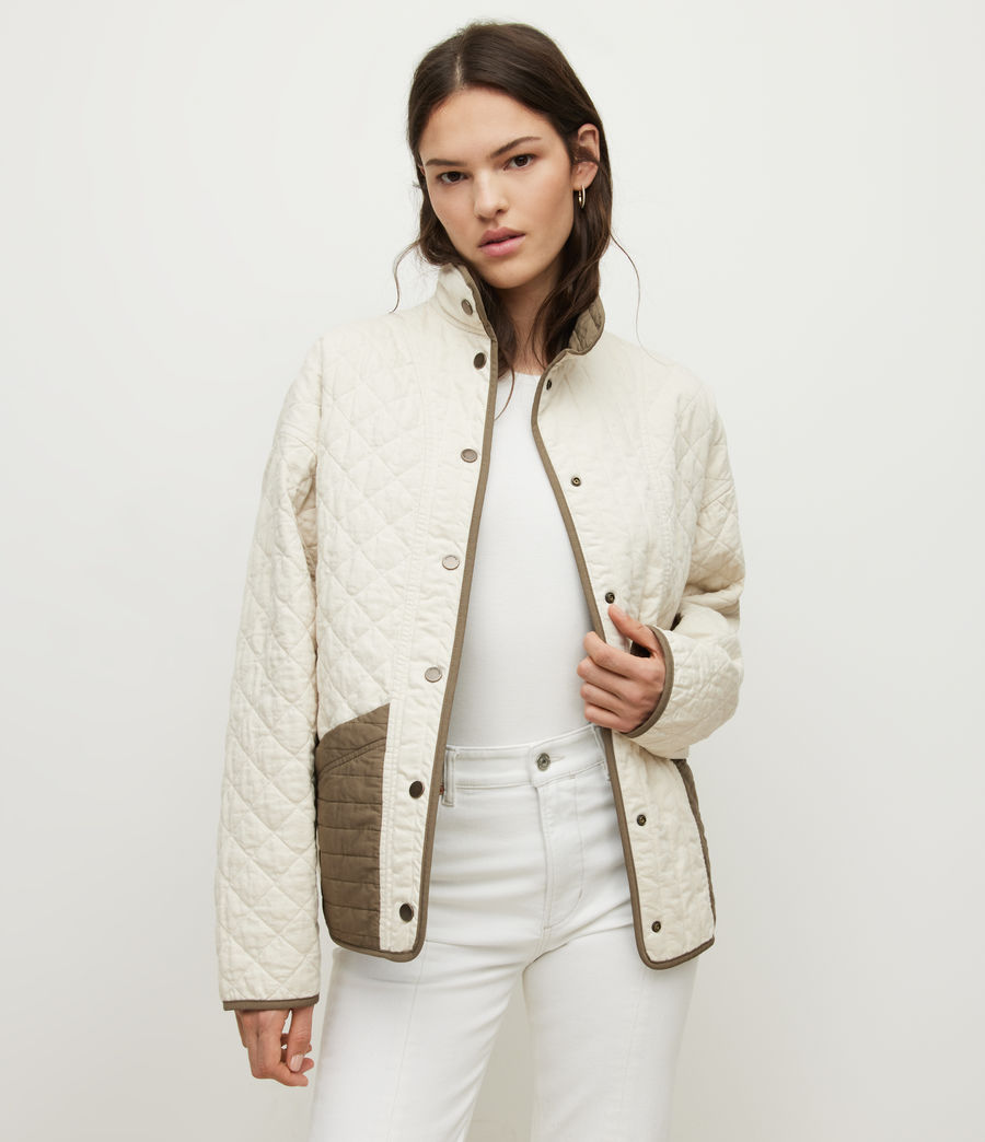 Womens Madison Reverse Jacket (white_khaki) - Image 1