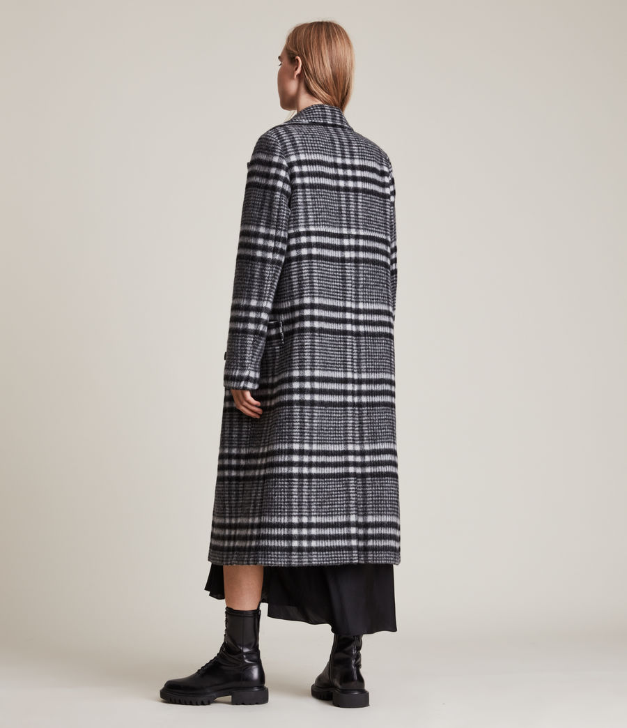 Women's Ensley Wool Blend Check Coat (black_white) - Image 6