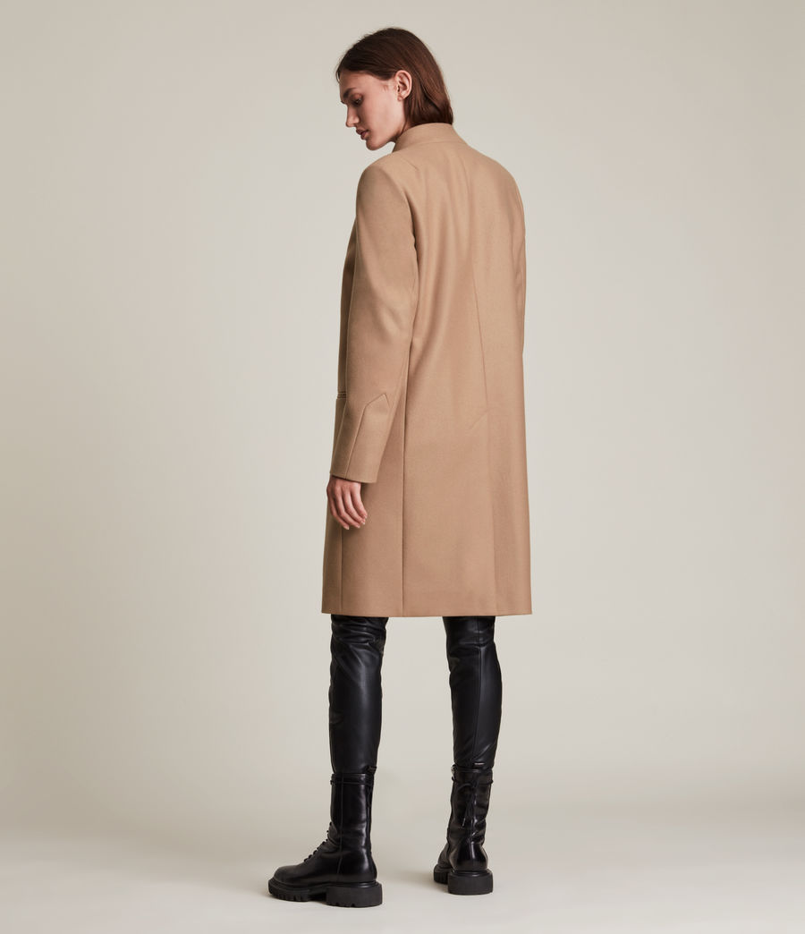 Women's Sidney Recycled Wool-Cashmere Blend Coat (camel_brown) - Image 4