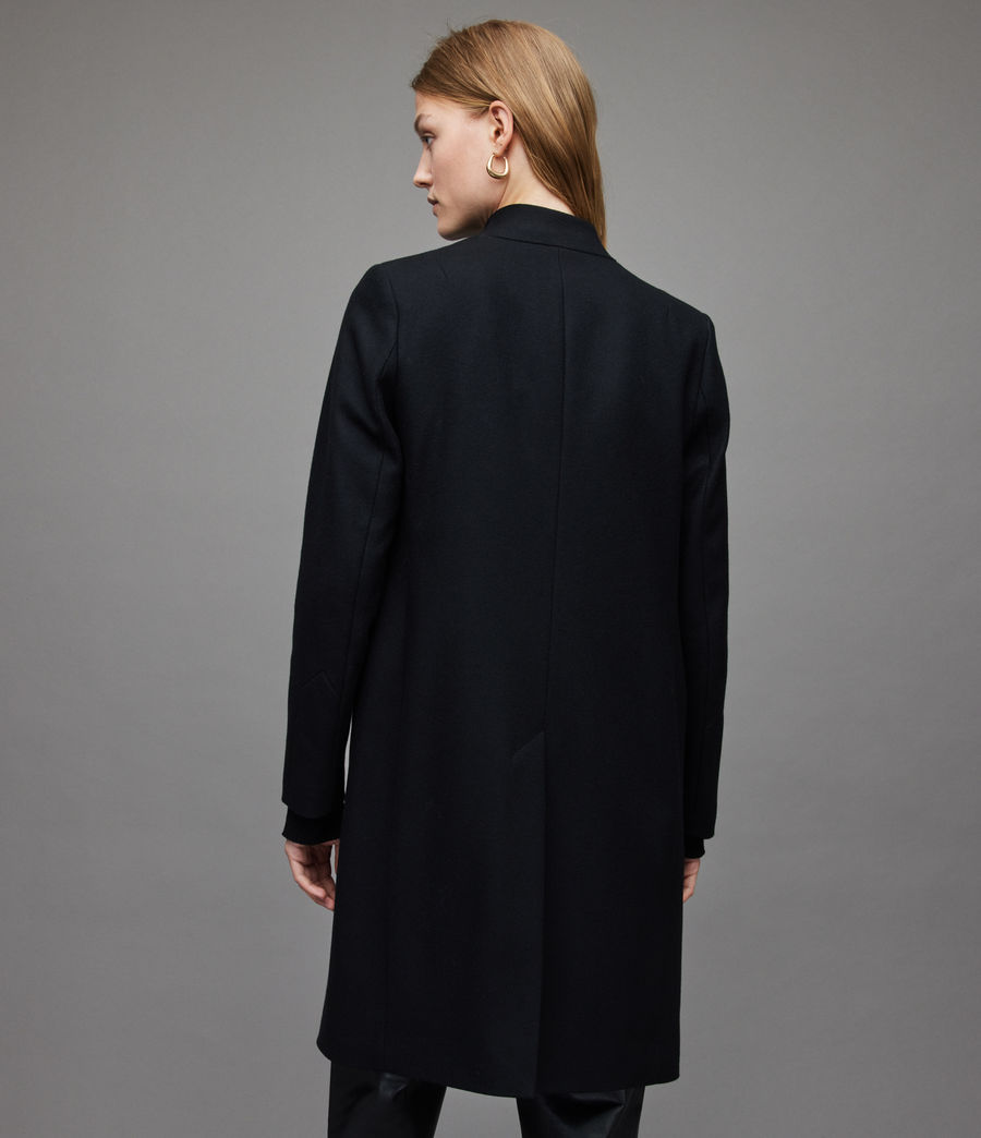 Femmes Sidney Recycled Wool-Cashmere Blend Coat (black) - Image 6