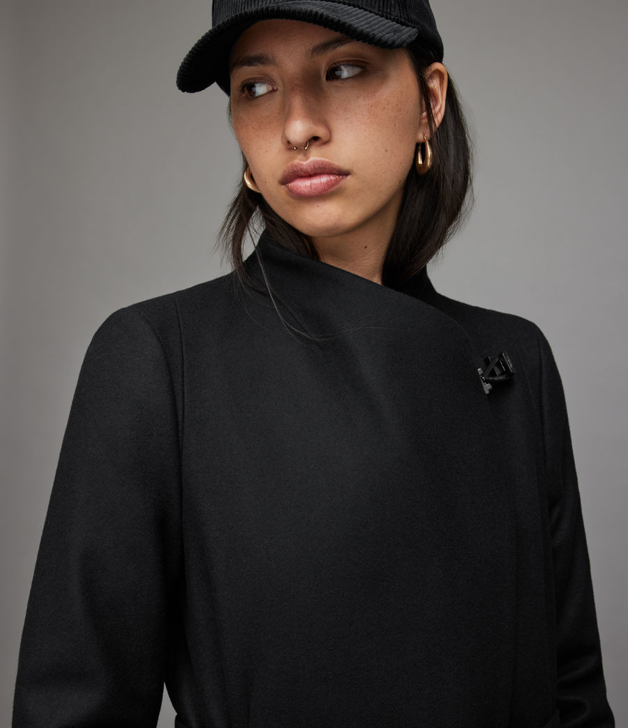 Damen Riley Wool-Cashmere Blend Coat (black) - Image 5