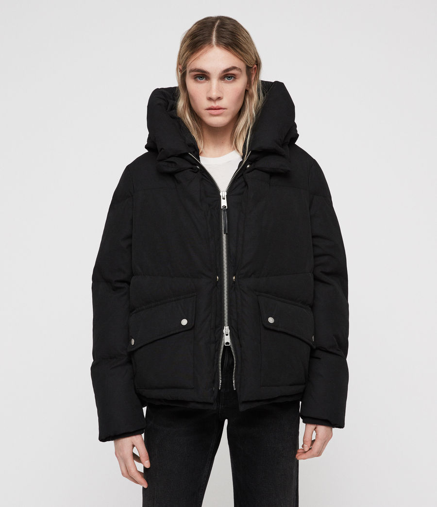 ALLSAINTS UK: Womens Ester Puffer Coat (off_black)