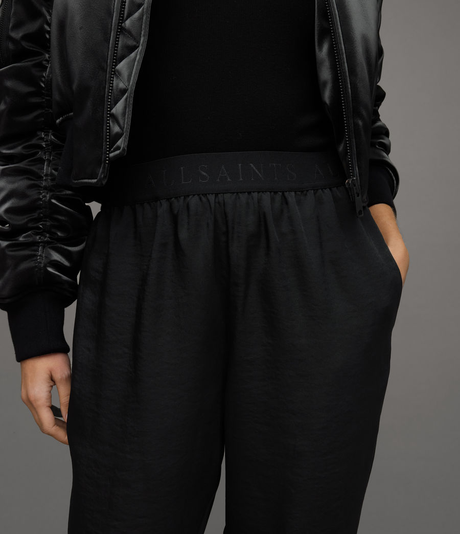 Women's Nala Mid-Rise Tapered Trousers (black) - Image 4