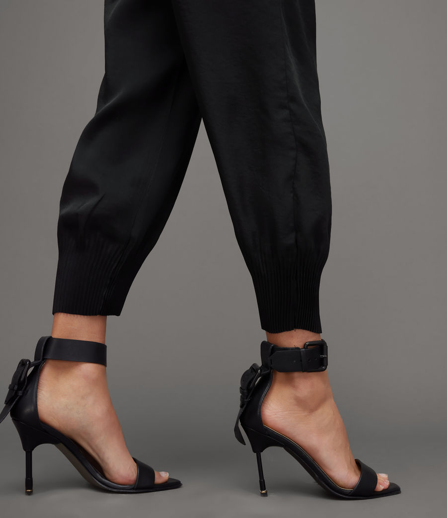 Women's Nala Mid-Rise Tapered Trousers (black) - Image 5