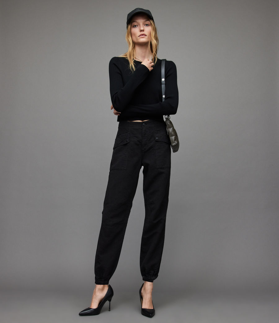 Women's Val High-Rise Linen Blend Trousers (black) - Image 1