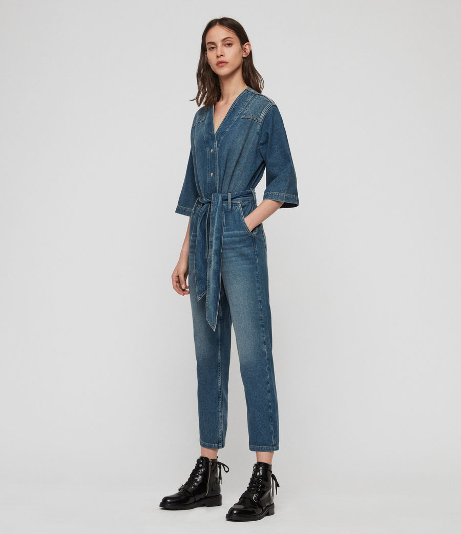 denim utility suit