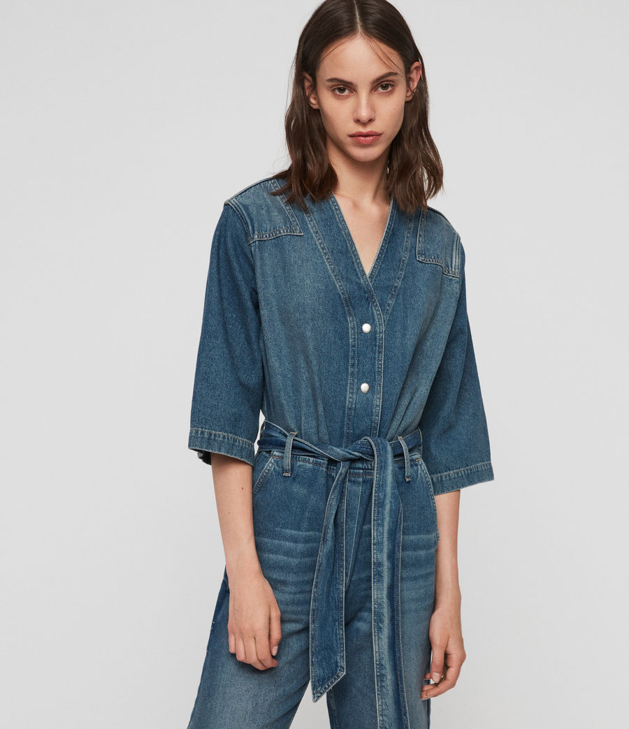 all denim jumpsuit