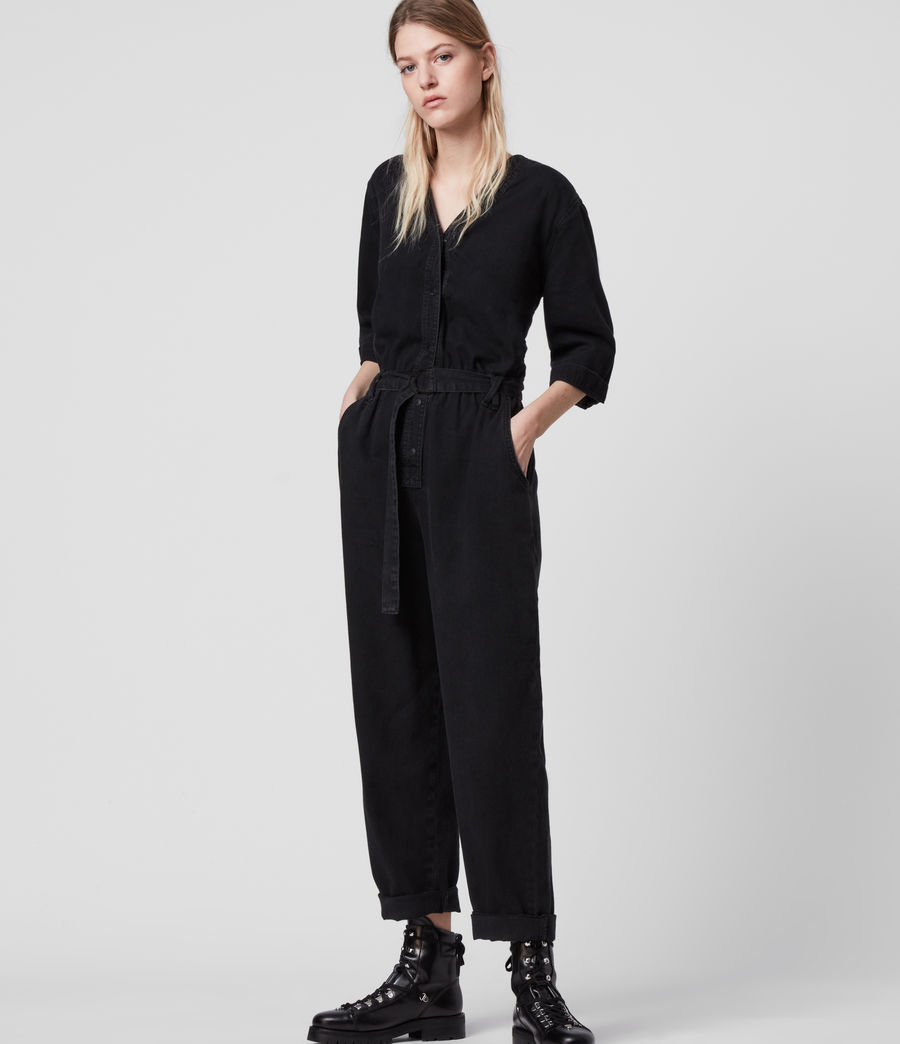 ALLSAINTS UK: Womens Lora Denim Jumpsuit (black)