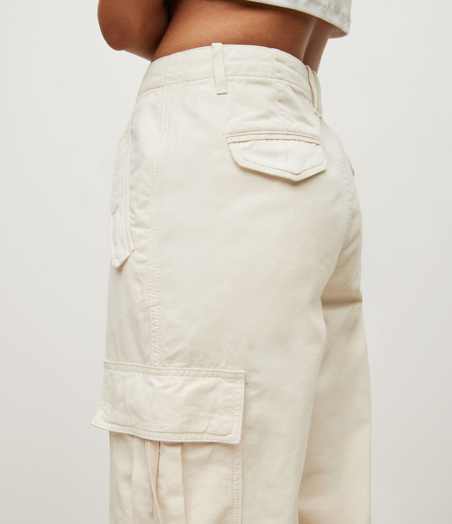 Women's Mel Linen Blend Combat Trousers (natural) - Image 5