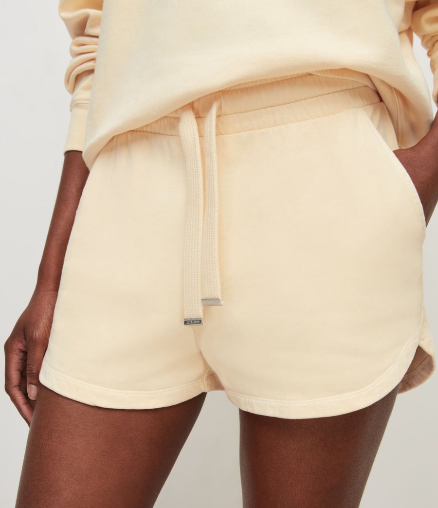 Womens Lila Embroidered Shorts (pale_yellow) - Image 3