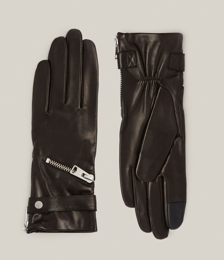 Women's Elise Leather Gloves (black_dull_nickel) - Image 1