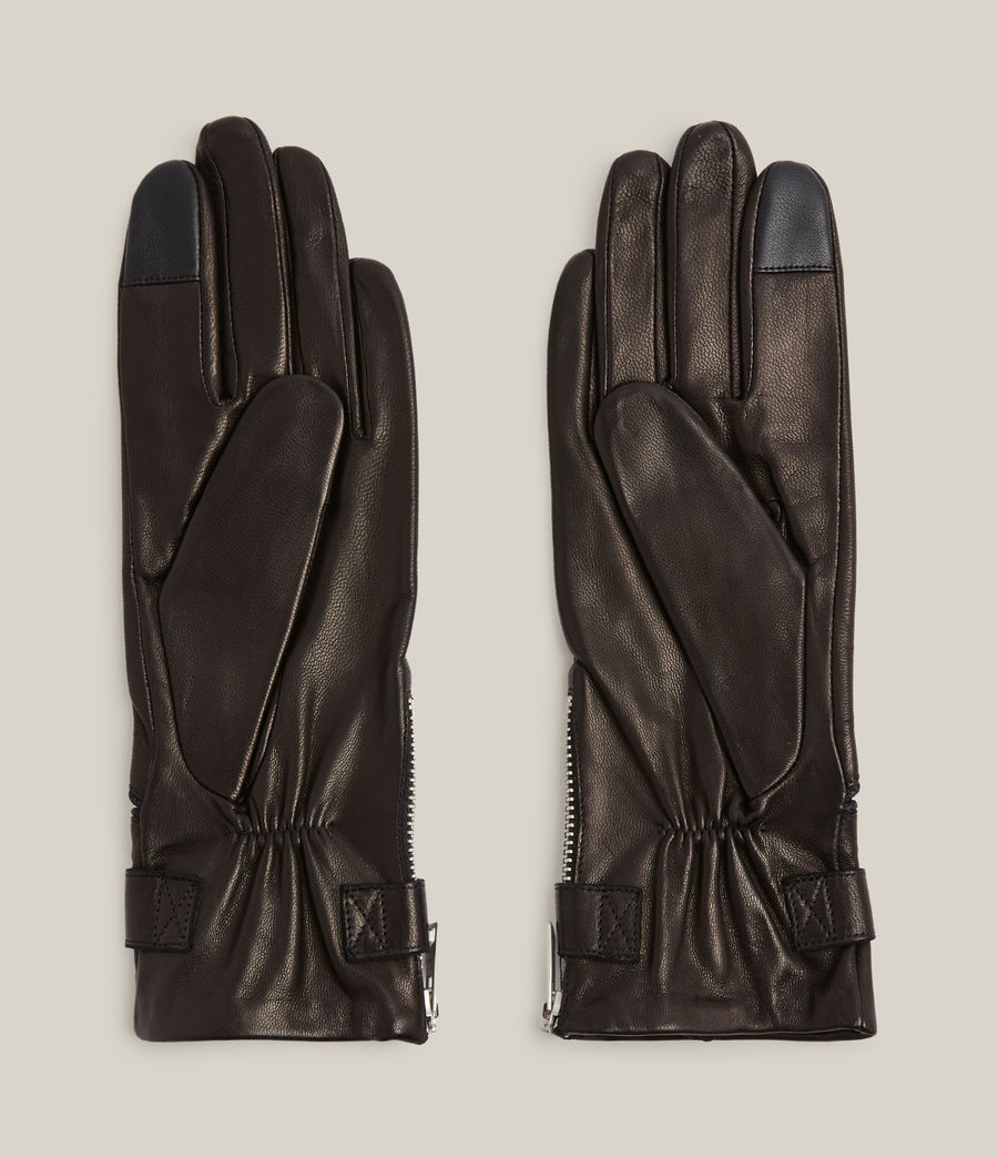 Women's Elise Leather Gloves (black_dull_nickel) - Image 4