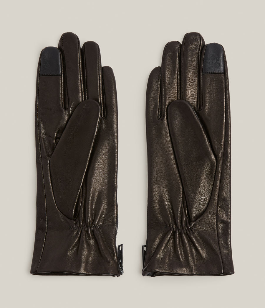 Women's Cleo Leather Gloves (black_matte_black) - Image 4