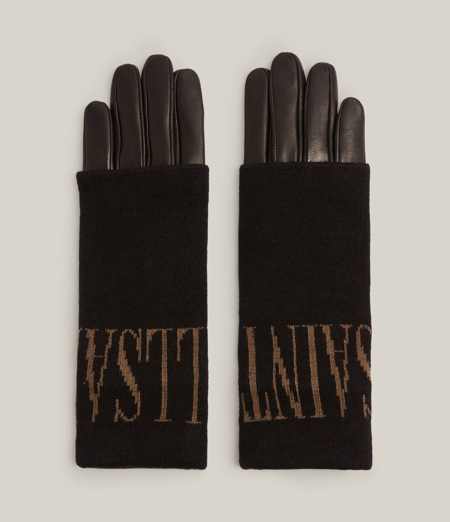 Women's Zora Leather Gloves (black_cinder) - Image 1