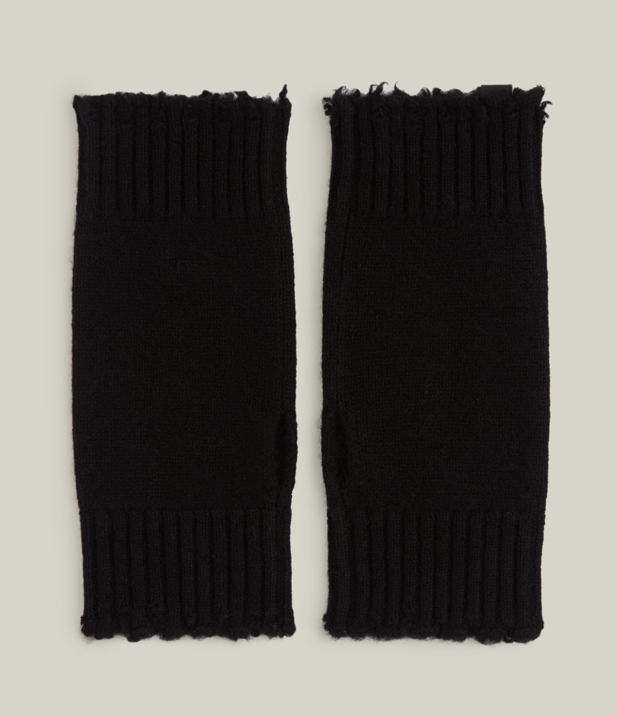 Women's Frey Wool Arm Warmers (black) - Image 3