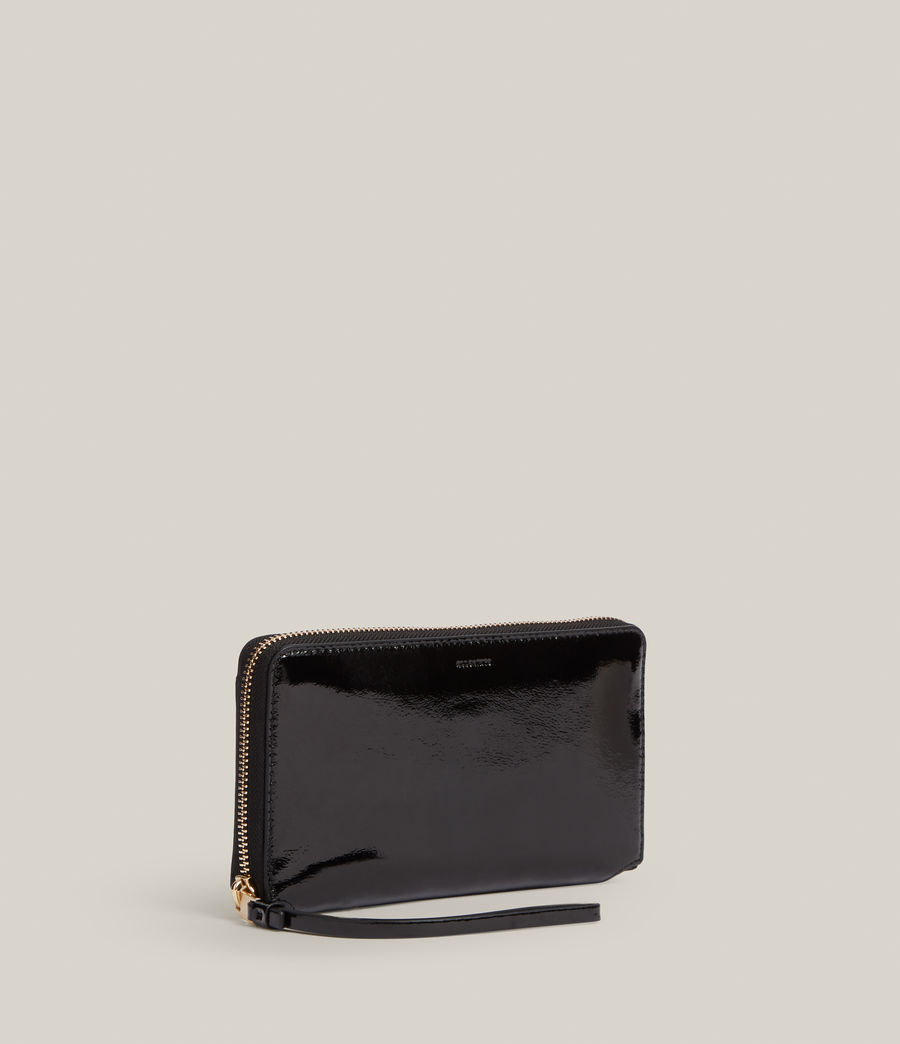 Women's Fetch Leather Phone Wristlet (liquid_black) - Image 3