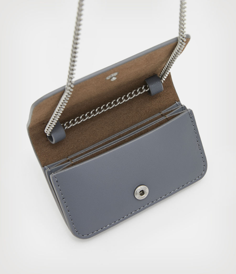Women's Honore Leather Cardholder (denim_grey) - Image 3