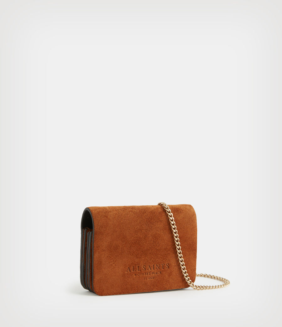Women's Honore Suede Cardholder (amber_brown) - Image 4