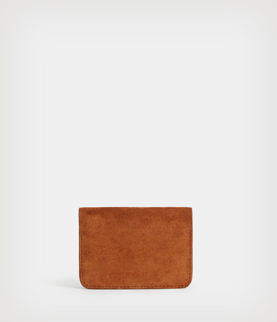 Women's Honore Suede Cardholder (amber_brown) - Image 7