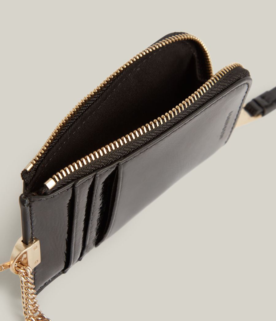 Womens Lotte Chain Leather Cardholder (liquid_black) - Image 2