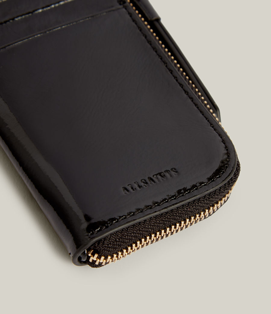 Women's Lotte Chain Leather Cardholder (liquid_black) - Image 4