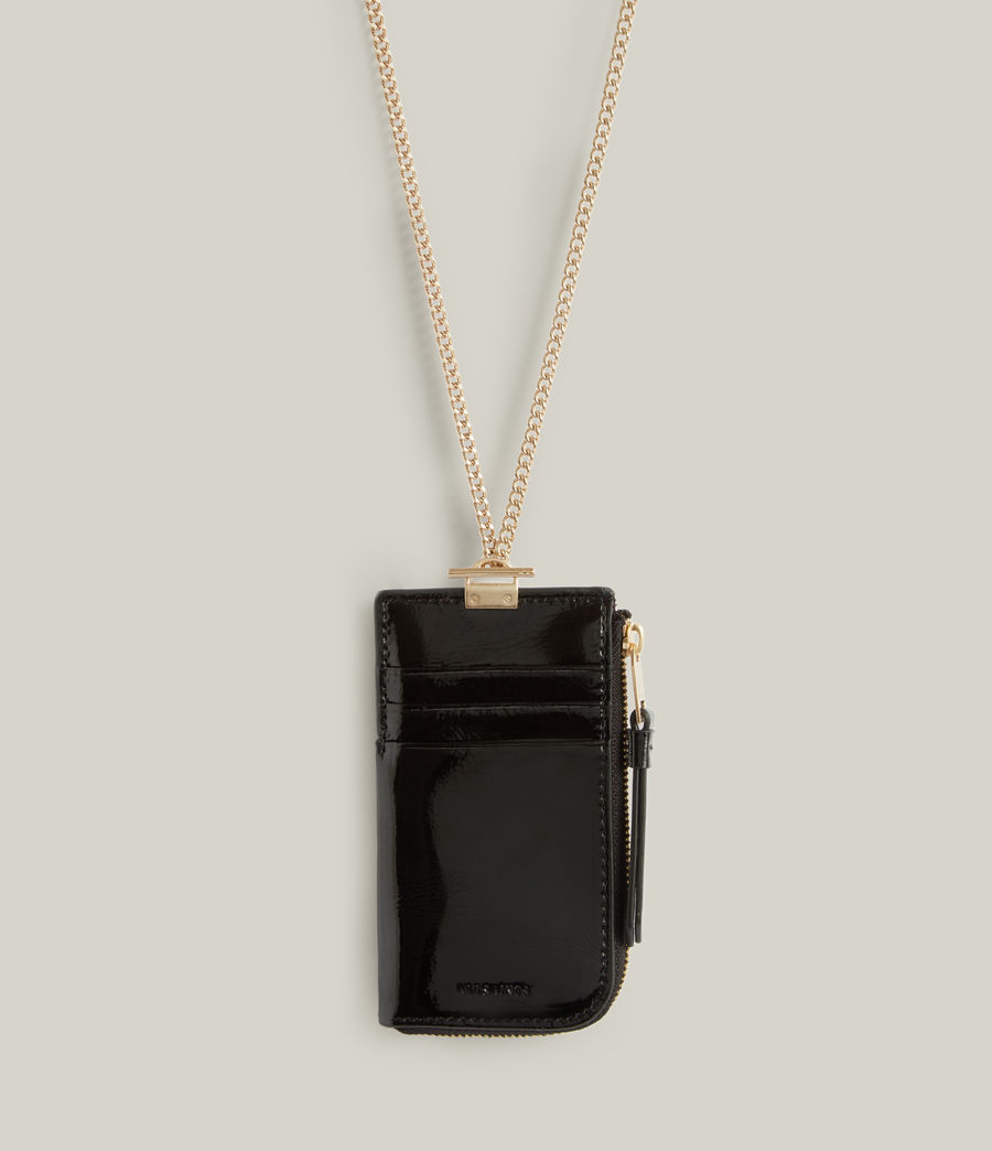 Womens Lotte Chain Leather Cardholder (liquid_black) - Image 5