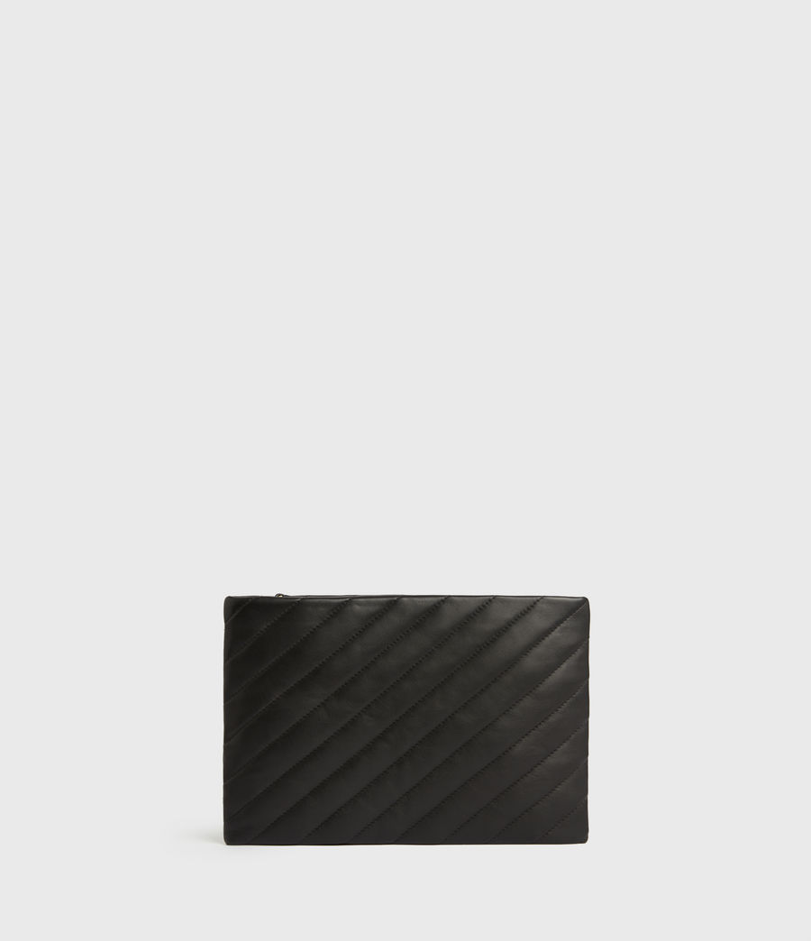 Women's Bettina Leather Clutch Bag (black) - Image 7