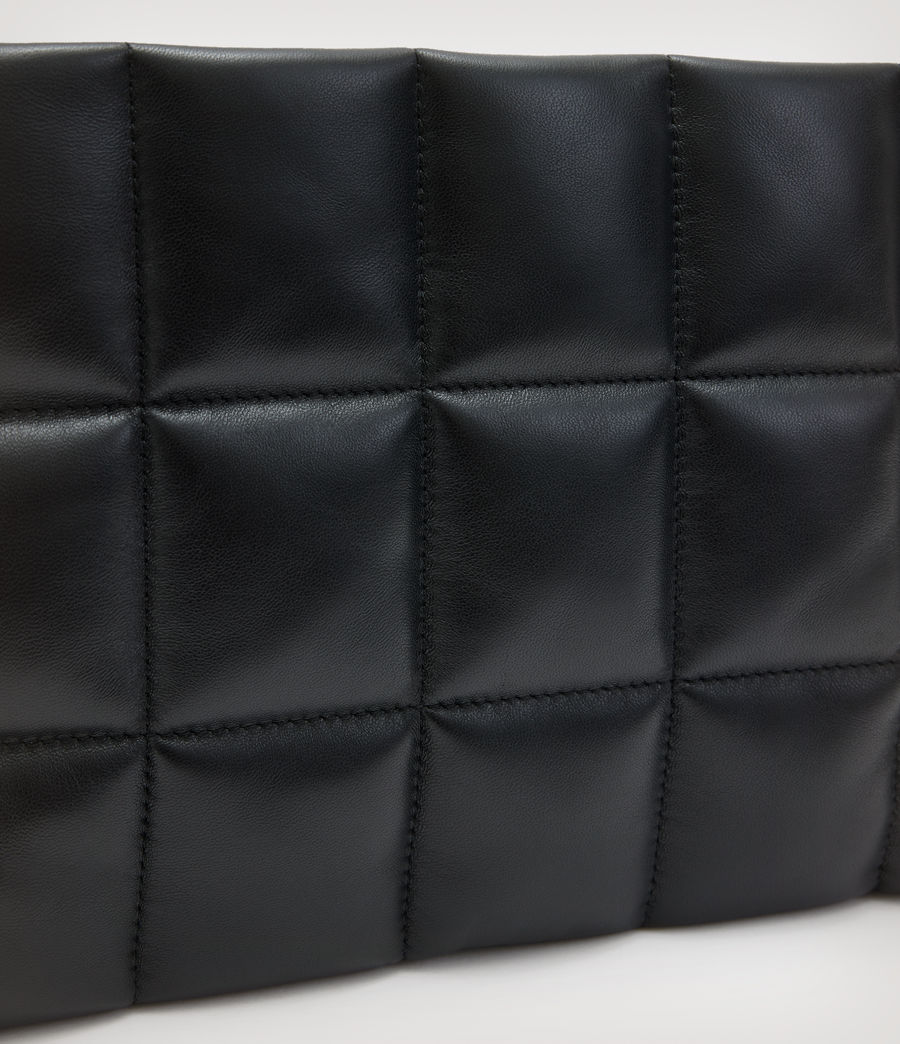 Women's Bettina Leather Quilted Clutch Bag (black) - Image 5