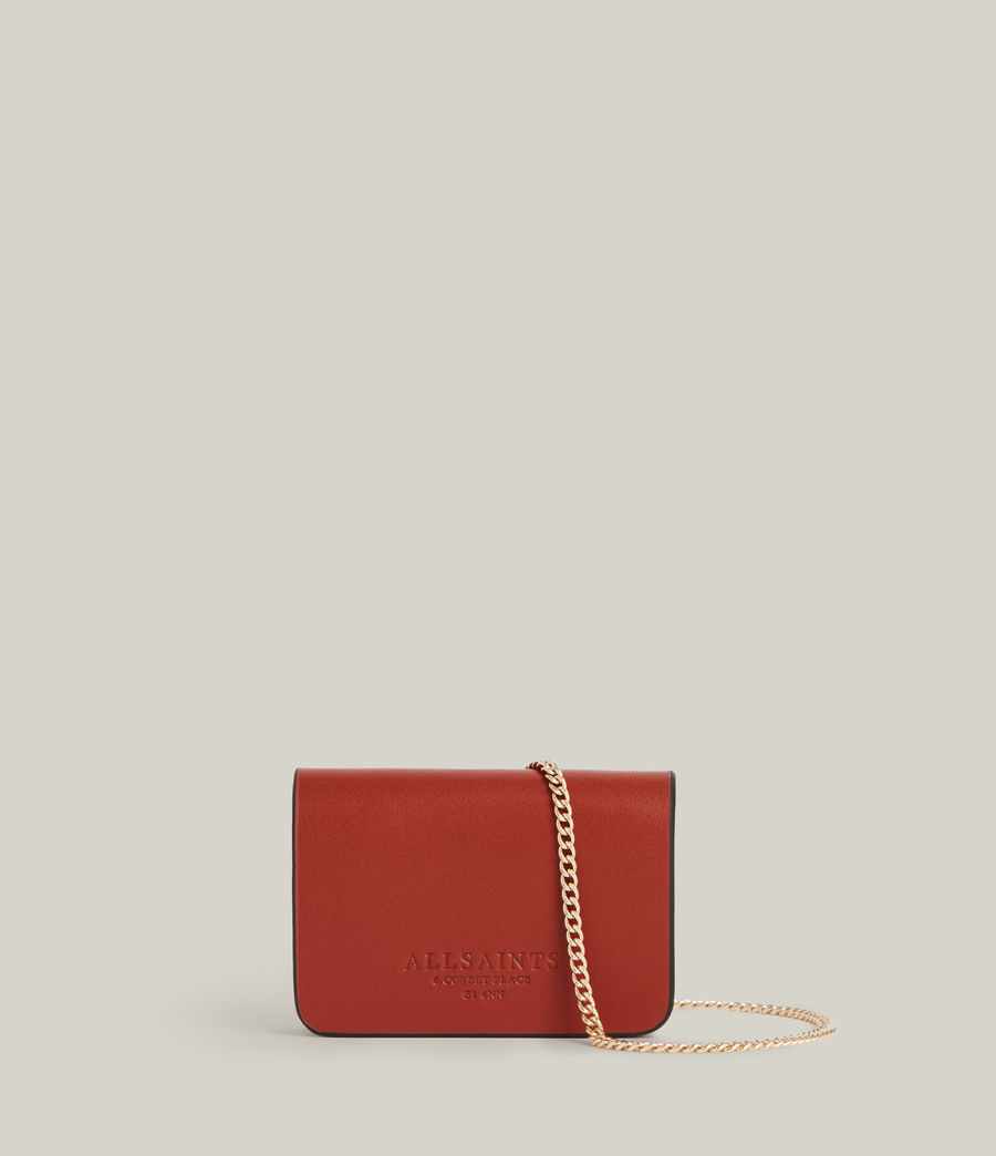 Womens Honore Leather Cardholder (fieno_orange) - Image 2