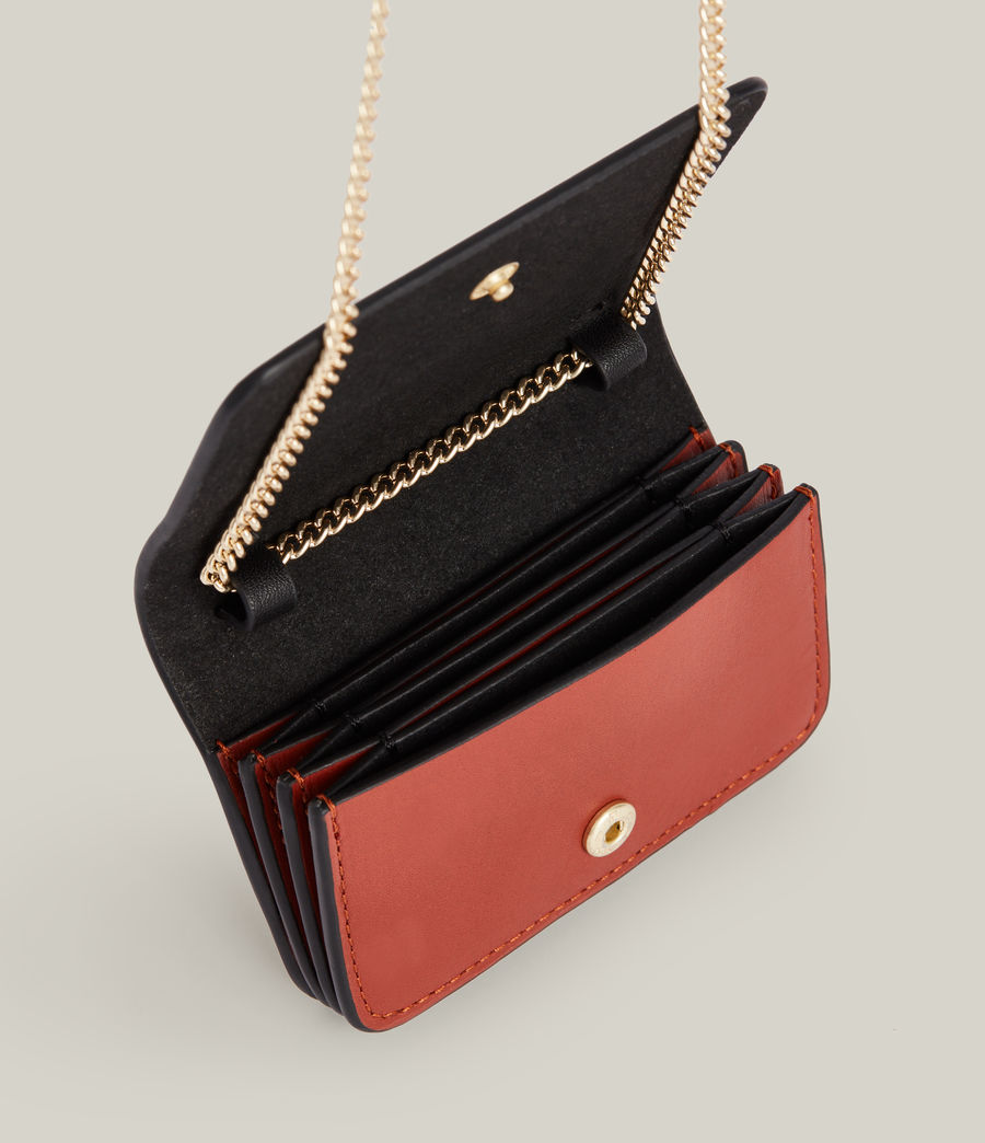 Women's Honore Leather Cardholder (fieno_orange) - Image 3